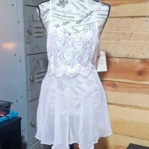 NWT Vintage sleep wear by Cinema Etoile Pink w/ pearls  lingerie  with panties